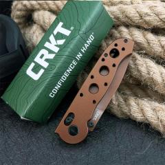 CRKT M16 Carson Flipper Knife 3.54" D2 Combo Drop Blade, Desert Tan, Nylon Fiber Handles