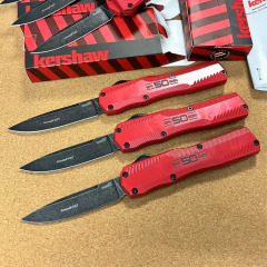 Kershaw 9000 Matt Diskin Livewire 50th OTF AUTO Knife 3.54" CPM-MagnaCut Stonewashed Spear Point Blade, Zinc Aluminum Alloy Handles