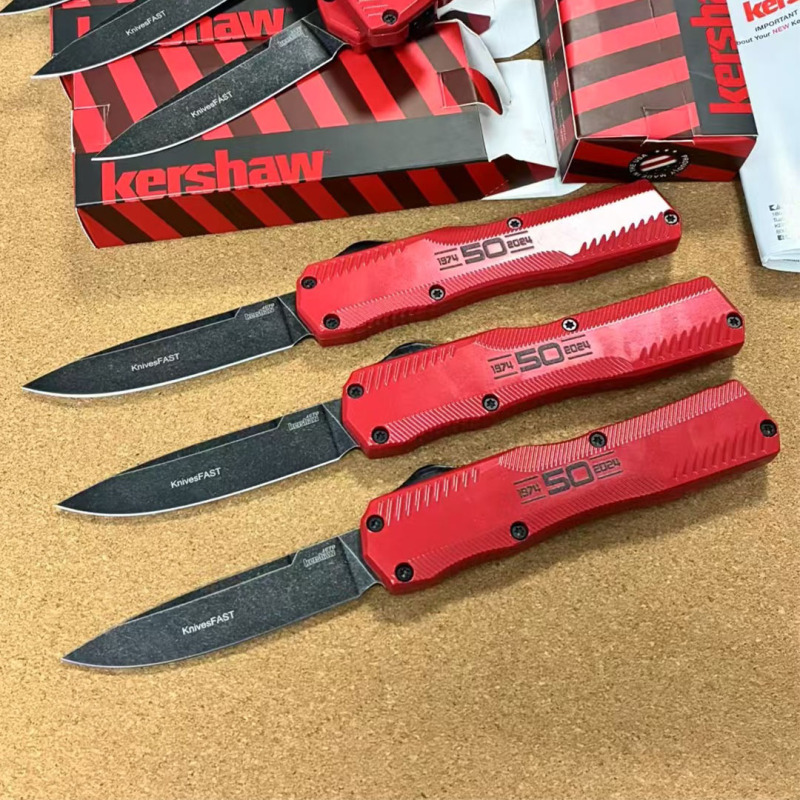 Kershaw 9000 Matt Diskin Livewire 50th OTF AUTO Knife 3.54" CPM-MagnaCut Stonewashed Spear Point Blade, Zinc Aluminum Alloy Handles
