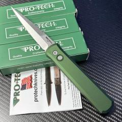 Pro-Tech 924 Godfather AUTO Folding Knife 3.94" 154CM Bead Blasted Plain Blade, T6 Aluminum Handles
