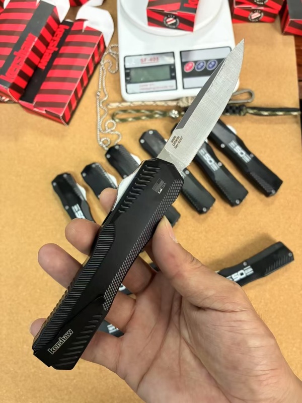 Kershaw 9000 Matt Diskin Livewire 50th OTF AUTO Knife 3.54" CPM-MagnaCut Stonewashed Spear Point Blade, Zinc Aluminum Alloy Handles