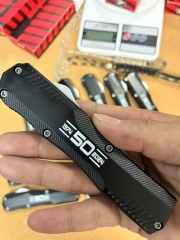 Kershaw 9000 Matt Diskin Livewire 50th OTF AUTO Knife 3.54" CPM-MagnaCut Stonewashed Spear Point Blade, Zinc Aluminum Alloy Handles