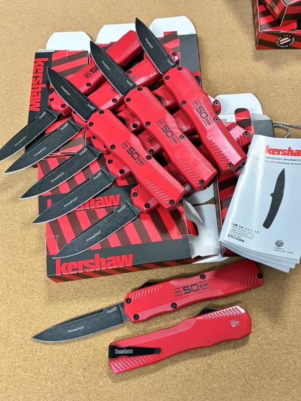 Kershaw 9000 Matt Diskin Livewire 50th OTF AUTO Knife 3.54" CPM-MagnaCut Stonewashed Spear Point Blade, Zinc Aluminum Alloy Handles
