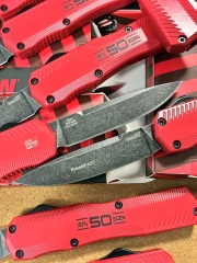 Kershaw 9000 Matt Diskin Livewire 50th OTF AUTO Knife 3.54" CPM-MagnaCut Stonewashed Spear Point Blade, Zinc Aluminum Alloy Handles