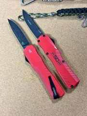 Kershaw 9000 Matt Diskin Livewire 50th OTF AUTO Knife 3.54" CPM-MagnaCut Stonewashed Spear Point Blade, Zinc Aluminum Alloy Handles