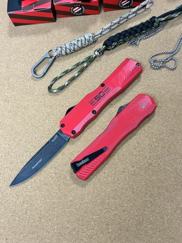 Kershaw 9000 Matt Diskin Livewire 50th OTF AUTO Knife 3.54" CPM-MagnaCut Stonewashed Spear Point Blade, Zinc Aluminum Alloy Handles