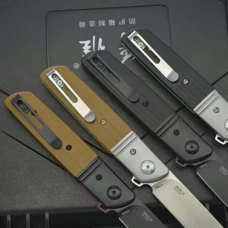 CRKT 5720 Bamboozled Assisted Flipper Knife 3.27" D2 Satin Plain Blade, Black G10 Handles with Steel Bolsters