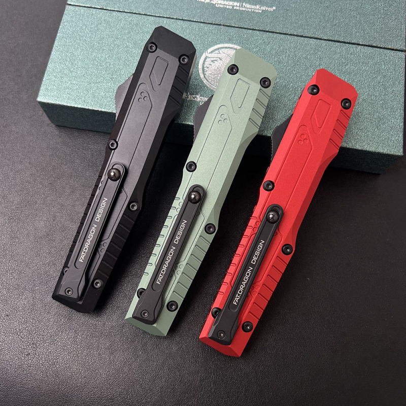 Fat Dragon Combat OTF Auto Knife 4.13" VG10 Satin Blade, Aviation Aluminum 6061 Handles