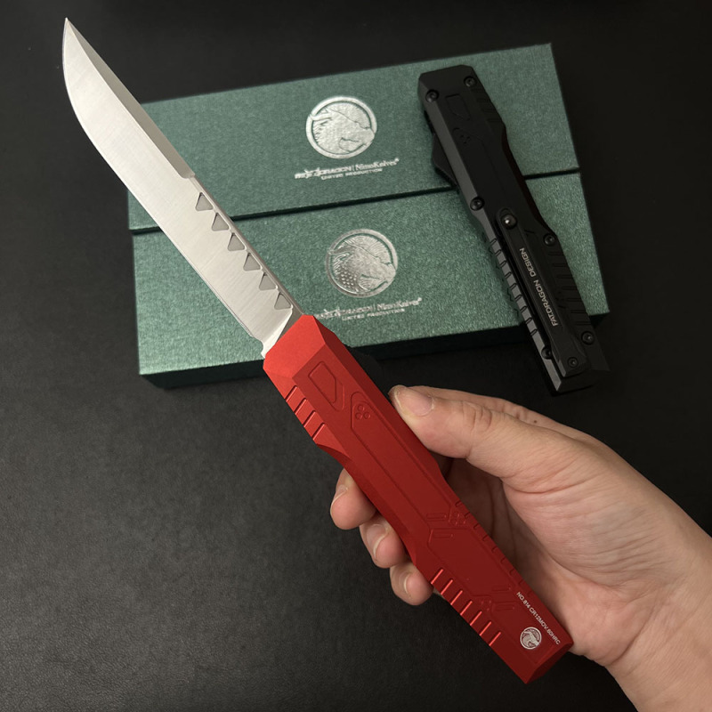 Fat Dragon Combat OTF Auto Knife 4.13" VG10 Satin Blade, Aviation Aluminum 6061 Handles