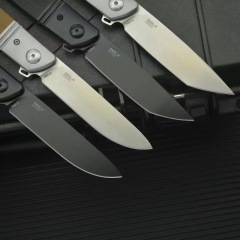 CRKT 5720 Bamboozled Assisted Flipper Knife 3.27" D2 Satin Plain Blade, Black G10 Handles with Steel Bolsters