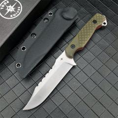Toor Knives Limited Edition Valor MK1 Fixed Blade Knife 4.33" CPM-D2 Black Point Blade, 3D Machined Green G10 Handles