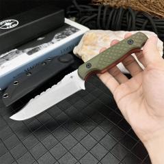 Toor Knives Limited Edition Valor MK1 Fixed Blade Knife 4.33" CPM-D2 Black Point Blade, 3D Machined Green G10 Handles