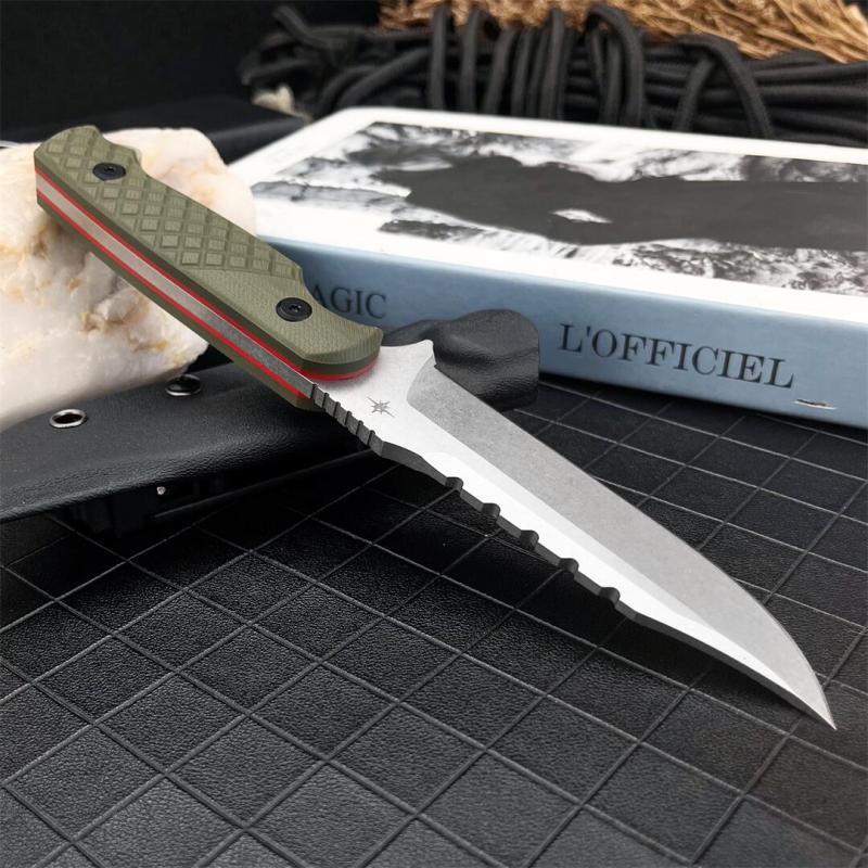 Toor Knives Limited Edition Valor MK1 Fixed Blade Knife 4.33" CPM-D2 Black Point Blade, 3D Machined Green G10 Handles