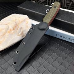 Toor Knives Limited Edition Valor MK1 Fixed Blade Knife 4.33" CPM-D2 Black Point Blade, 3D Machined Green G10 Handles