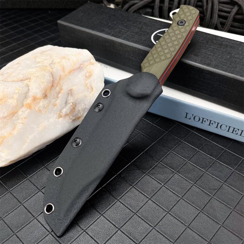 Toor Knives Limited Edition Valor MK1 Fixed Blade Knife 4.33" CPM-D2 Black Point Blade, 3D Machined Green G10 Handles