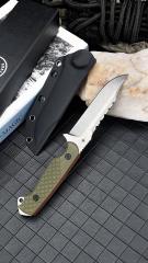 Toor Knives Limited Edition Valor MK1 Fixed Blade Knife 4.33" CPM-D2 Black Point Blade, 3D Machined Green G10 Handles