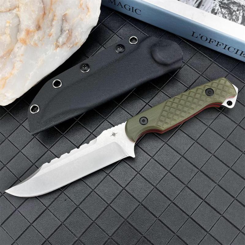 Toor Knives Limited Edition Valor MK1 Fixed Blade Knife 4.33" CPM-D2 Black Point Blade, 3D Machined Green G10 Handles