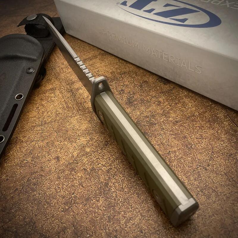 ZT 0006 Fixed Blade Knife, 5.35" CPM-3V Bead Blasted Clip Point, G10 Handles, Kydex Sheath