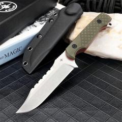 Toor Knives Limited Edition Valor MK1 Fixed Blade Knife 4.33" CPM-D2 Black Point Blade, 3D Machined Green G10 Handles