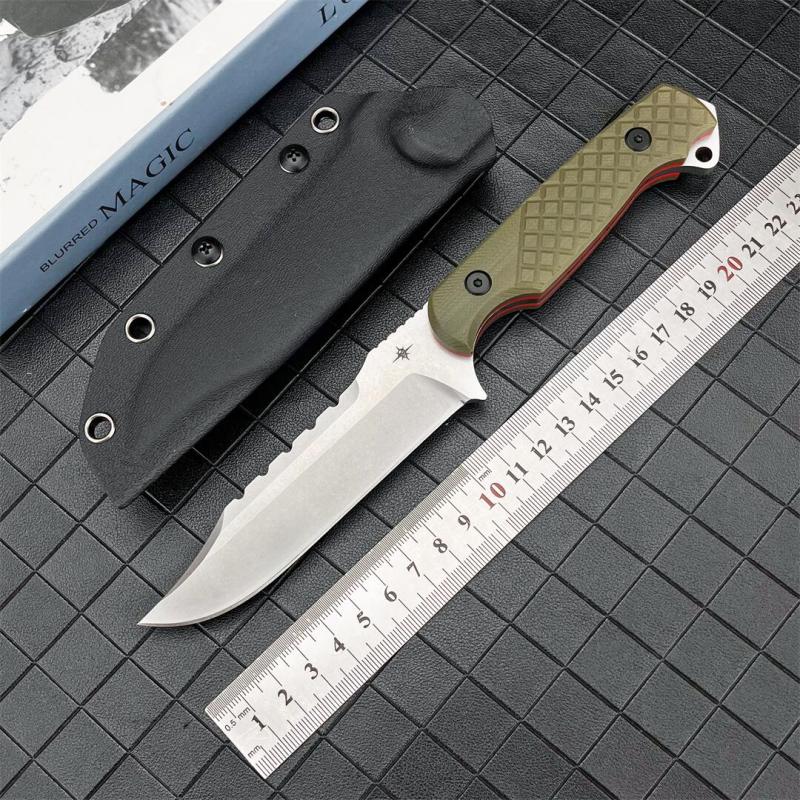 Toor Knives Limited Edition Valor MK1 Fixed Blade Knife 4.33" CPM-D2 Black Point Blade, 3D Machined Green G10 Handles