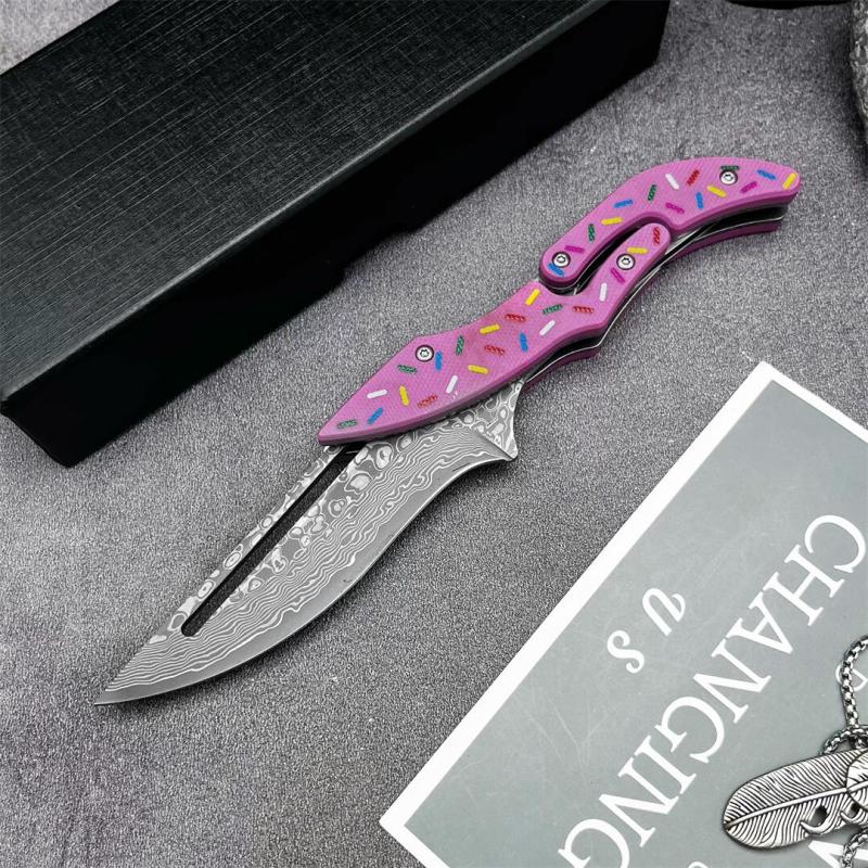 Donut Pink Maqin Machine Folding Knife