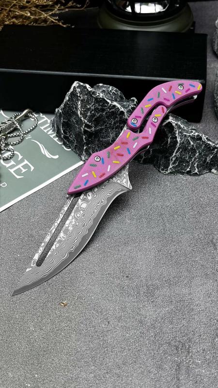 Donut Pink Maqin Machine Folding Knife