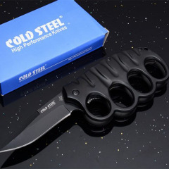 CS Boxing Knuckles Folding Knife 3.15" 420 Plain Blade, Aluminum Alloy Handles