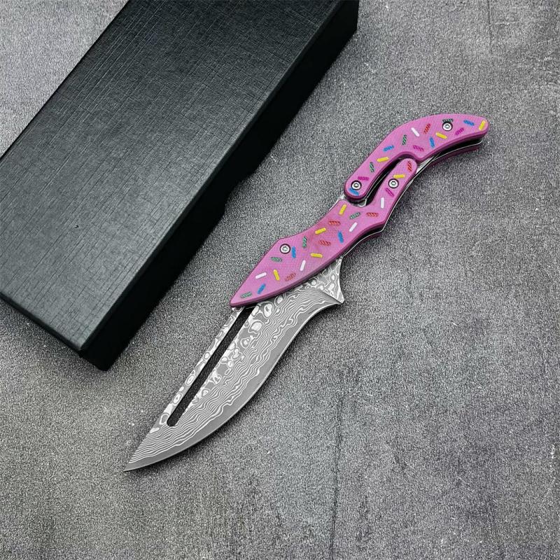 Donut Pink Maqin Machine Folding Knife