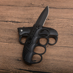 CS Boxing Knuckles Folding Knife 3.15" 420 Plain Blade, Aluminum Alloy Handles