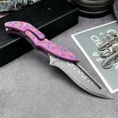 Donut Pink Maqin Machine Folding Knife