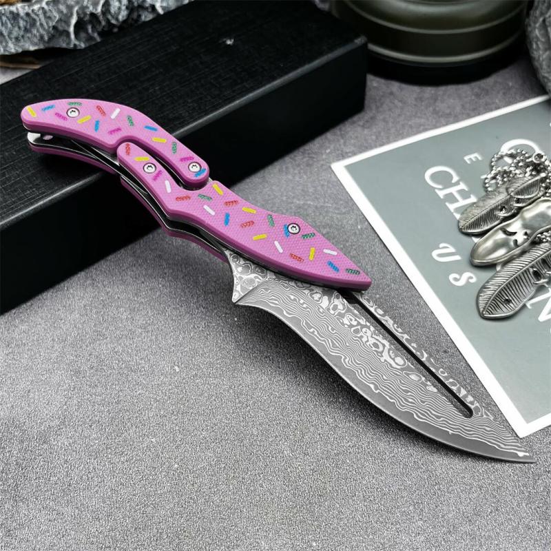 Donut Pink Maqin Machine Folding Knife