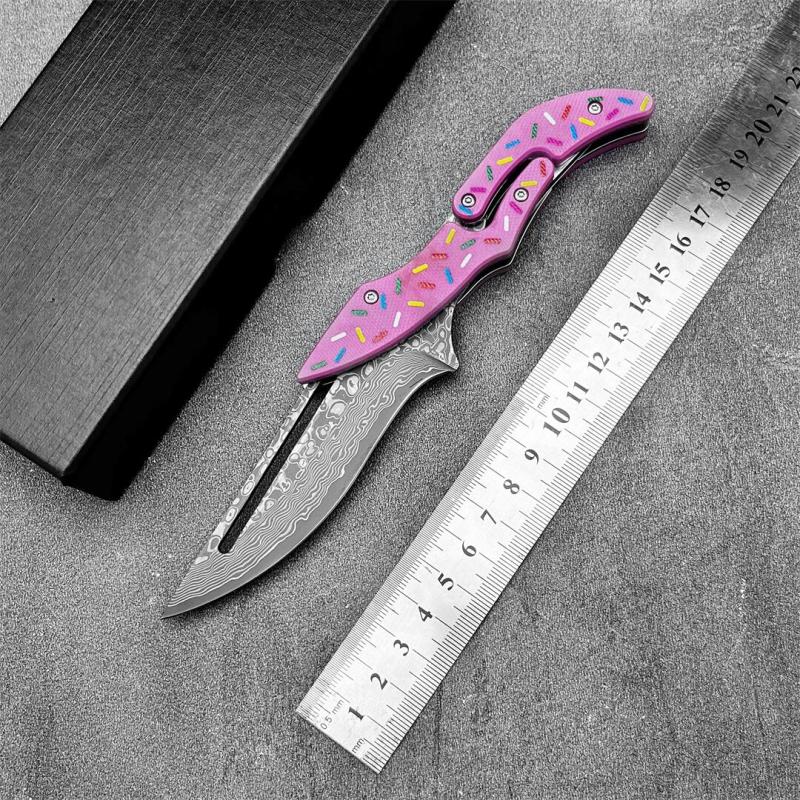 Donut Pink Maqin Machine Folding Knife