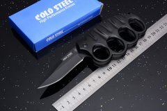 CS Boxing Knuckles Folding Knife 3.15" 420 Plain Blade, Aluminum Alloy Handles