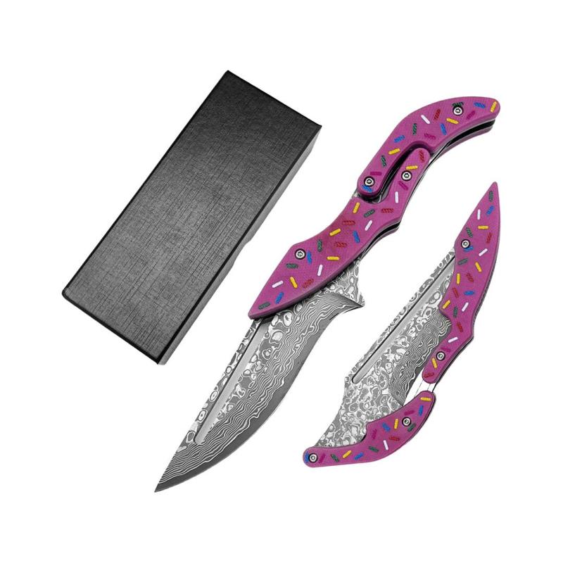 Donut Pink Maqin Machine Folding Knife