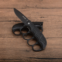 CS Boxing Knuckles Folding Knife 3.15" 420 Plain Blade, Aluminum Alloy Handles