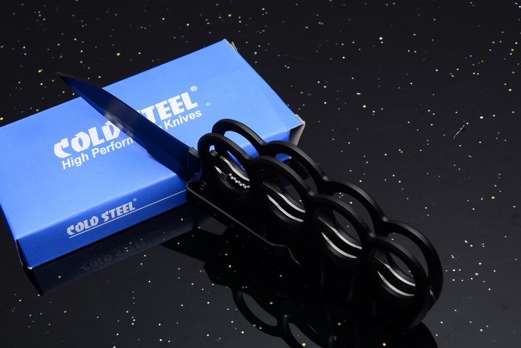 CS Boxing Knuckles Folding Knife 3.15" 420 Plain Blade, Aluminum Alloy Handles