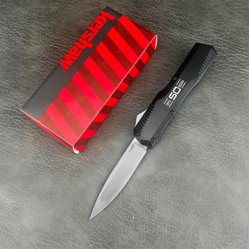 Kershaw 9000 Livewire 50th OTF AUTO Knife 3.07" 20CV Stonewashed Point Blade, T6-Aluminum Handles