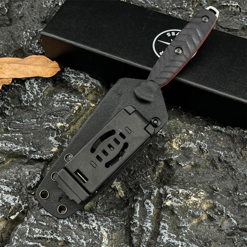 Toor Knives Specter J Fixed Blade Knife 3.94" CPM-M4 Double Edge Dagger Blade, Black G10 Handles