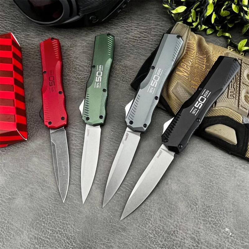 Kershaw 9000 Livewire 50th OTF AUTO Knife 3.07" 20CV Stonewashed Point Blade, T6-Aluminum Handles