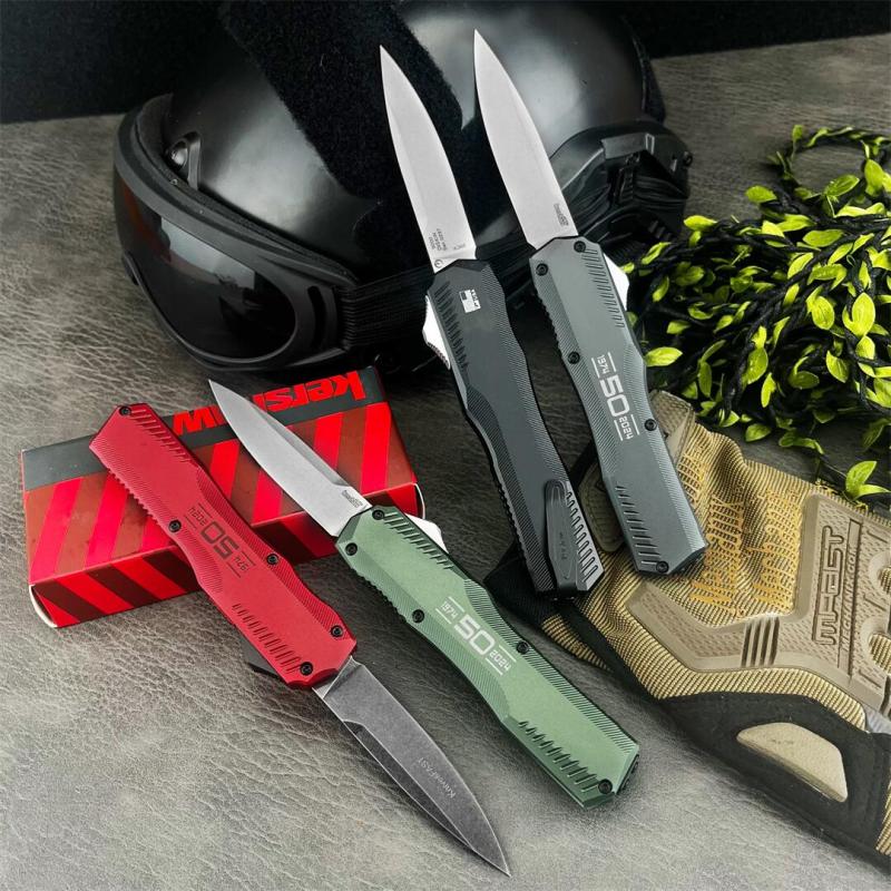 Kershaw 9000 Livewire 50th OTF AUTO Knife 3.07" 20CV Stonewashed Point Blade, T6-Aluminum Handles