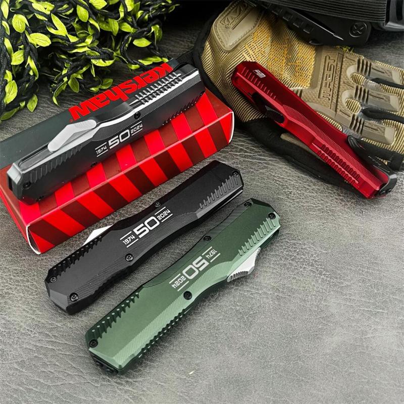 Kershaw 9000 Livewire 50th OTF AUTO Knife 3.07" 20CV Stonewashed Point Blade, T6-Aluminum Handles