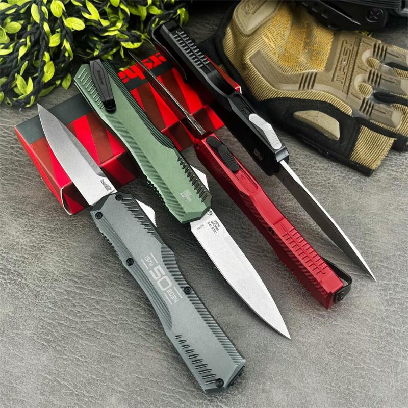 Kershaw 9000 Livewire 50th OTF AUTO Knife 3.07" 20CV Stonewashed Point Blade, T6-Aluminum Handles