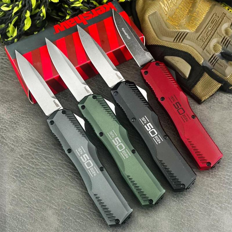 Kershaw 9000 Livewire 50th OTF AUTO Knife 3.07" 20CV Stonewashed Point Blade, T6-Aluminum Handles