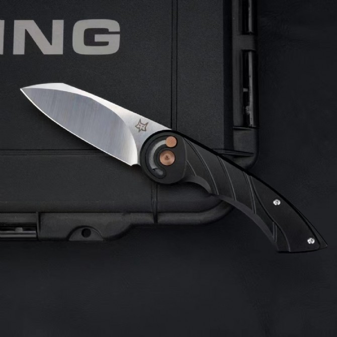 FX-2025 Euro Design Folding Knife 2.83" M390 Satin Plain Blade, 6061-Aviation Aluminum Handles