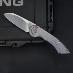 FX-2025 Euro Design Folding Knife 2.83" M390 Satin Plain Blade, 6061-Aviation Aluminum Handles