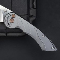 FX-2025 Euro Design Folding Knife 2.83" M390 Satin Plain Blade, 6061-Aviation Aluminum Handles