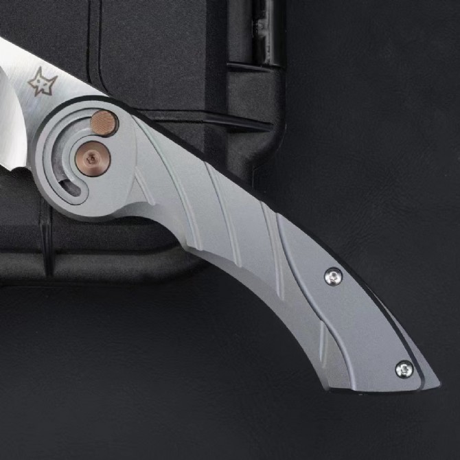 FX-2025 Euro Design Folding Knife 2.83" M390 Satin Plain Blade, 6061-Aviation Aluminum Handles