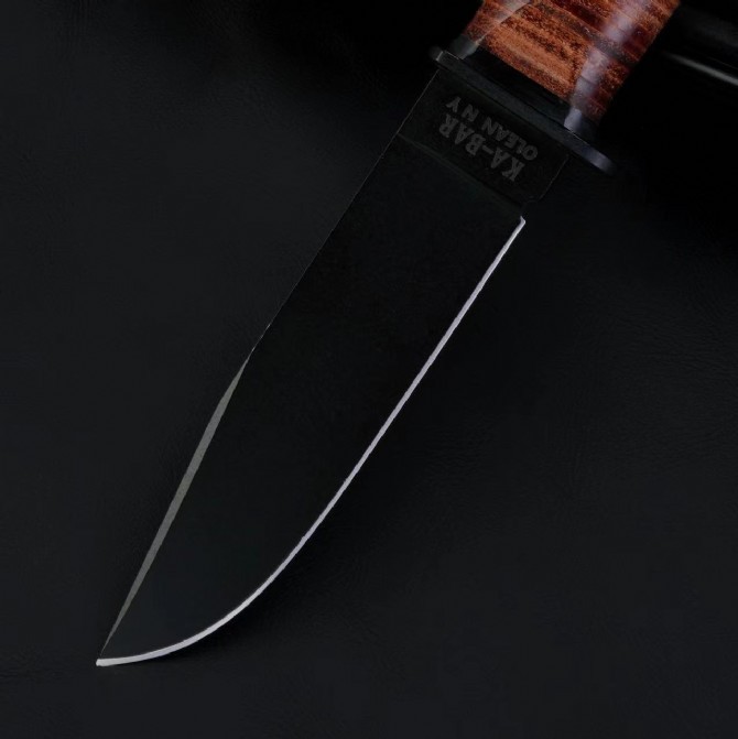 KA-BAR Mark I 2225 Fixed Blade Knife 4.33" 1095 Clip Point Blade, Cowhide Handles