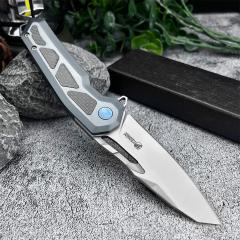 KV-Venom Folding Knife 3.54" D2 Satin Drop Point Blade, Carbon Fiber + Aluminum Handles