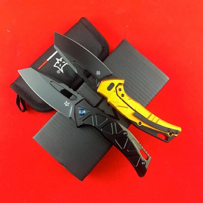 FX-552 ALBR Frame Lock Flipper Knife 3.39" Magnacut Satin Plain Blade, 7071-Aviation Aluminum Handles